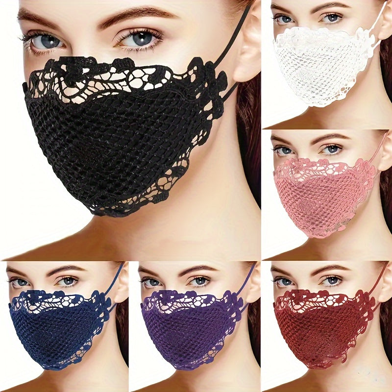 6 Pcs Sexy Lace Face Mask For Women-