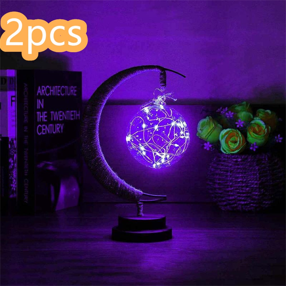 Led Moon Light Wrought Iron Ornament