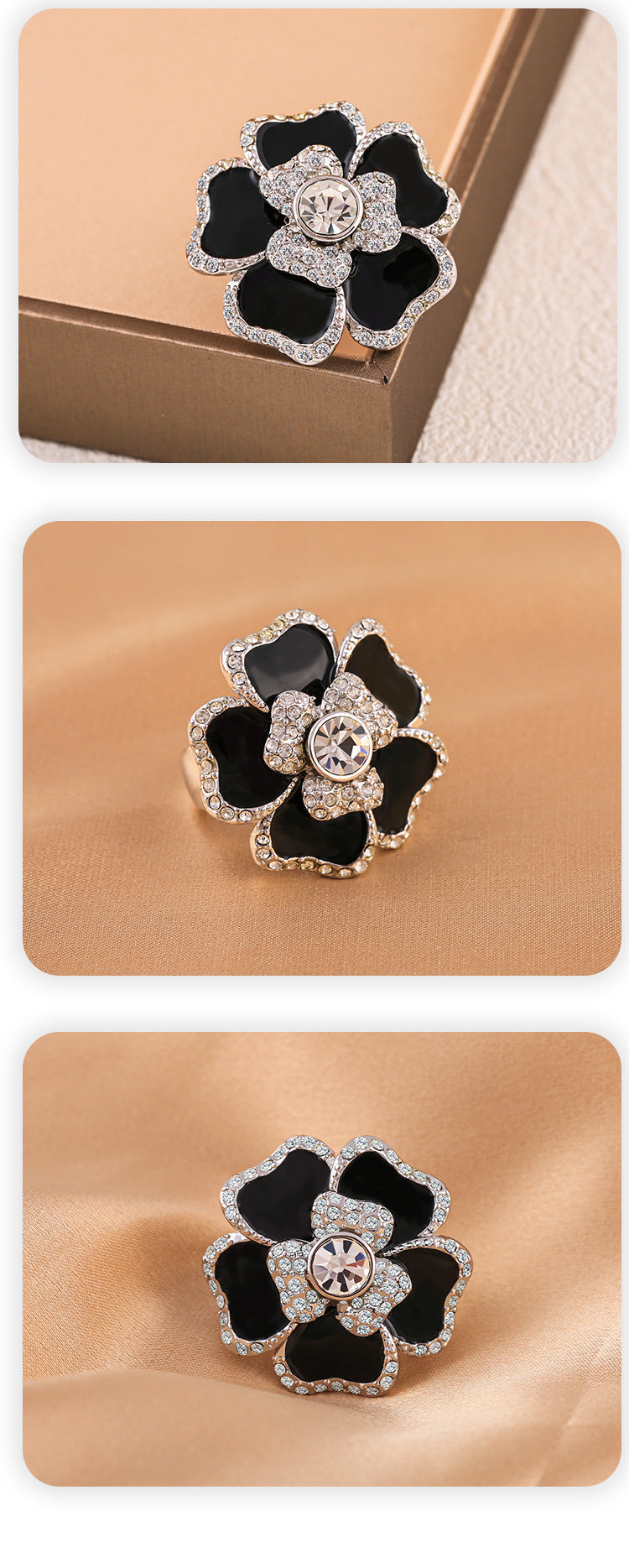 Flower Exaggerated Big Ring Female