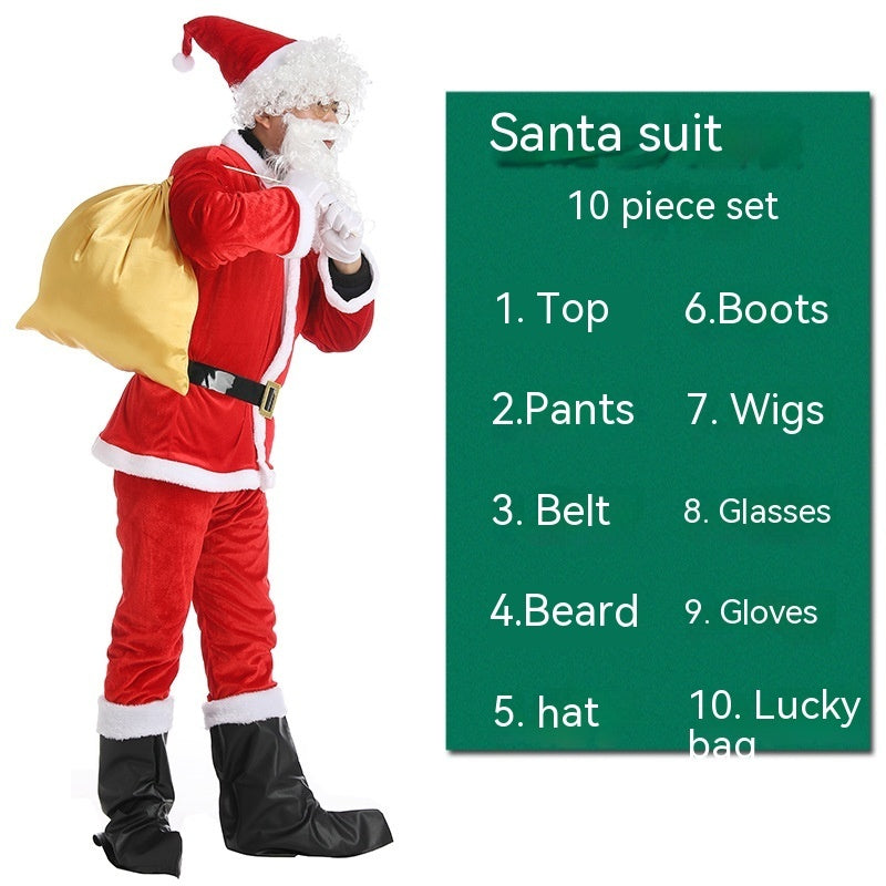 Christmas Costume Men's And Women's Clothing Full Set