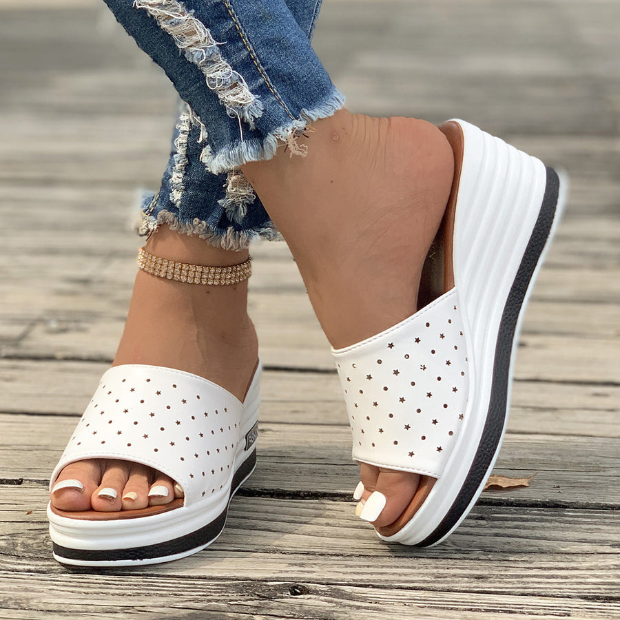 Female Stylish Peep Toe Wedge Sandals