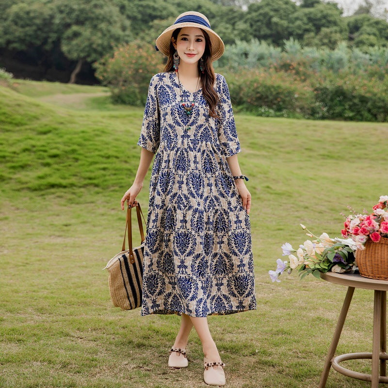 Summer New Noil Poplin Dress Stylish