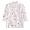 Women's Fashion Stand Collar Ruffle White Shirt