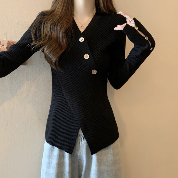 V-neck Pullover Design Sense Slimming Inner Autumn Sweater