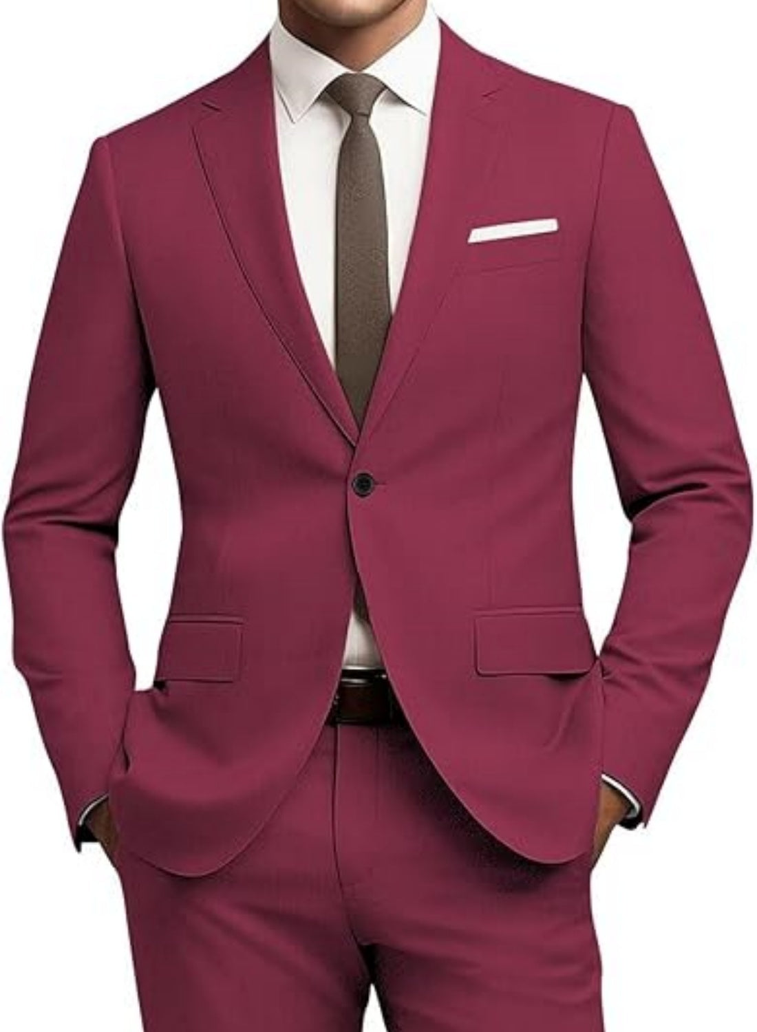 Men's Suit Slim Fit 2-piece Set Casual Business Set