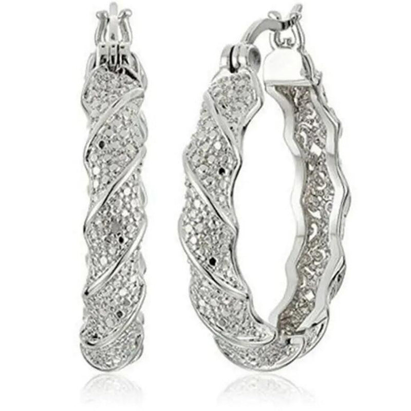 European And American Winding Metal Earrings Twisted