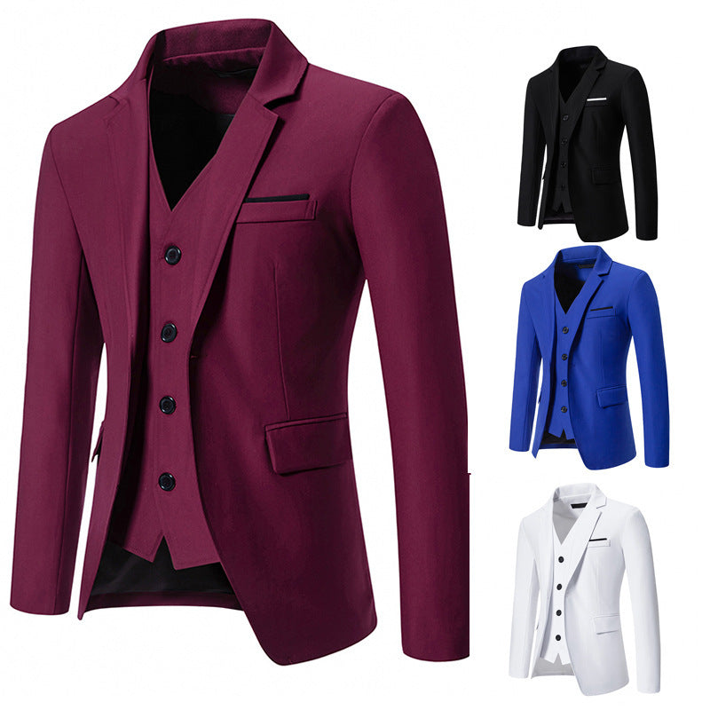 Men's Color Matching Small Suit European And American