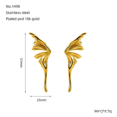 Love Butterfly Multi-layer Line Irregular Ear Studs