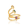 Niche Retro Blue Big Zircon Trendy Personality Ring
