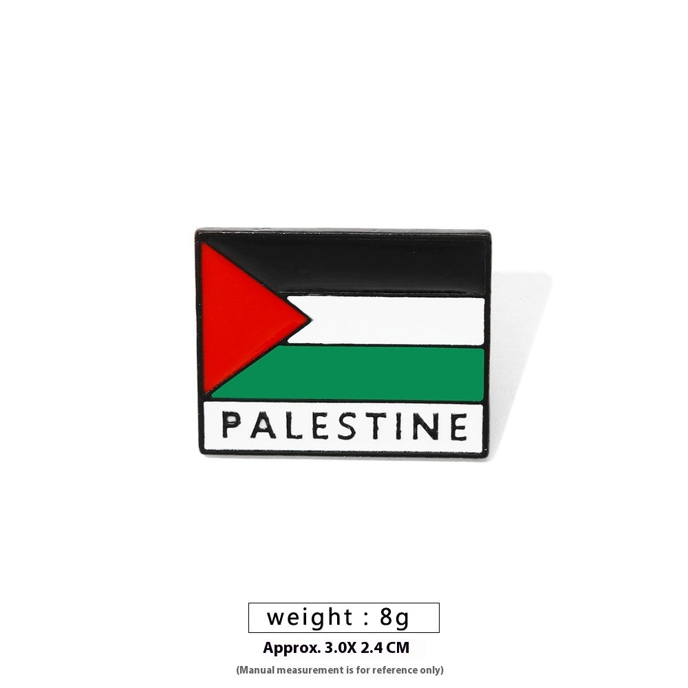 Free Palestine Flag Brooch Gold Badge Clothes Accessories Pin