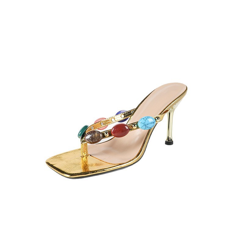 Sandals Women's Bohemian Colored Rhinestone
