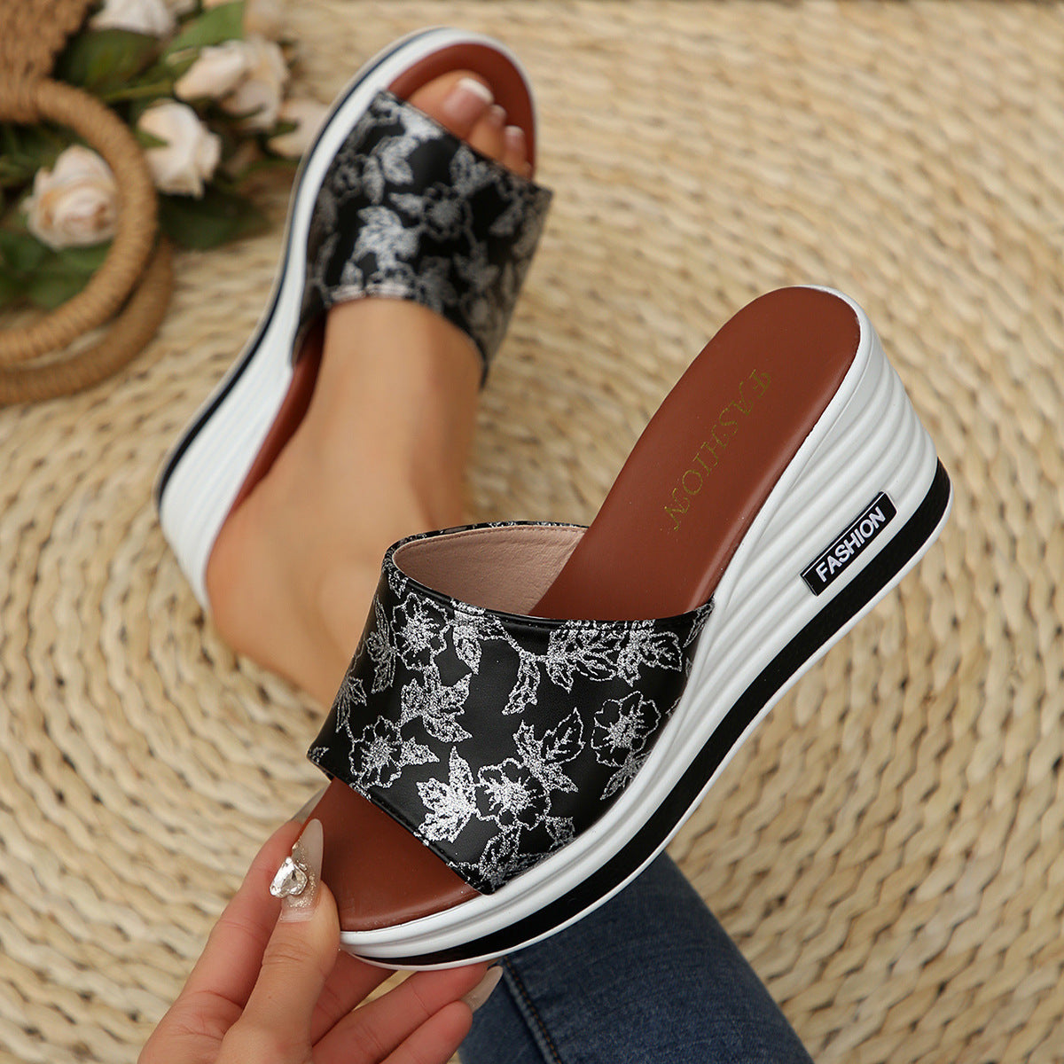 Female Stylish Peep Toe Wedge Sandals