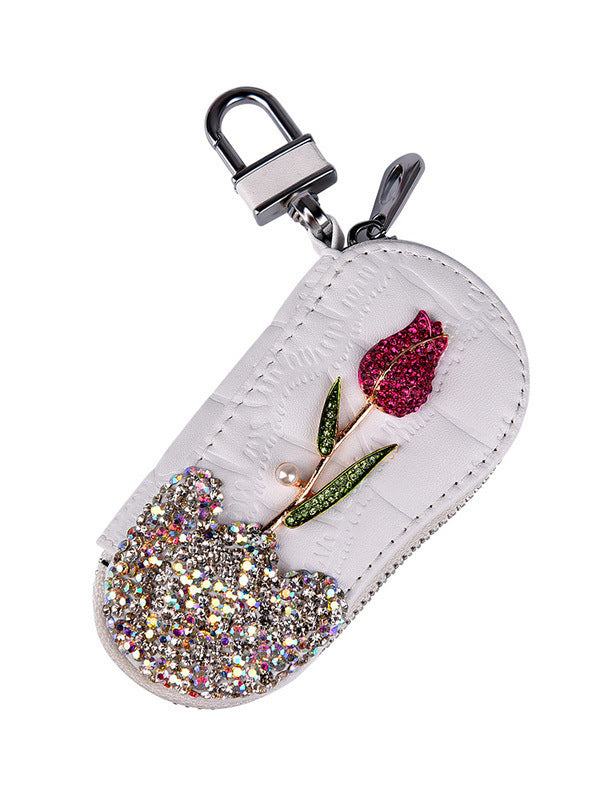 Car Key Case With Diamonds And Roses