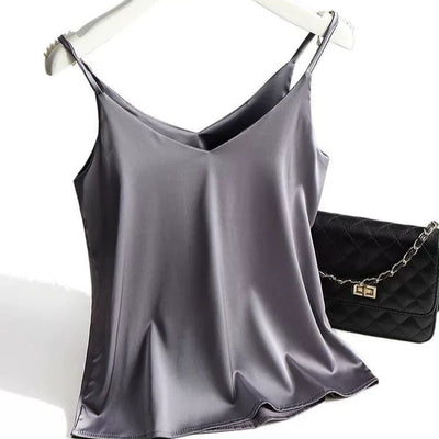 Italian Camisole Women's V-neck Brace Basic White Vest
