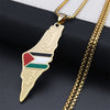 Palestine Israel Map Pendant Necklaces For Men Women Stainless Steel Gold Color Palestinians Ethnic Map Jewelry Gifts