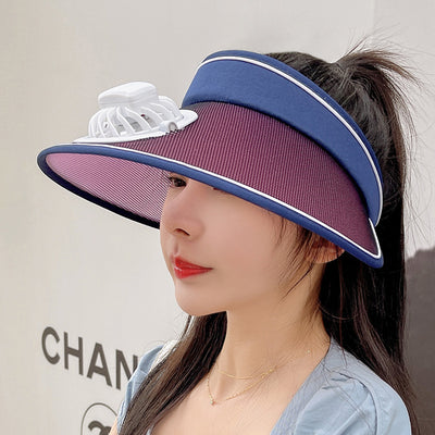 Brim Fan Sun Bonnet Woman Charging