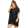 Women's Handmade V-neck Patchwork Solid Color Beach Dress