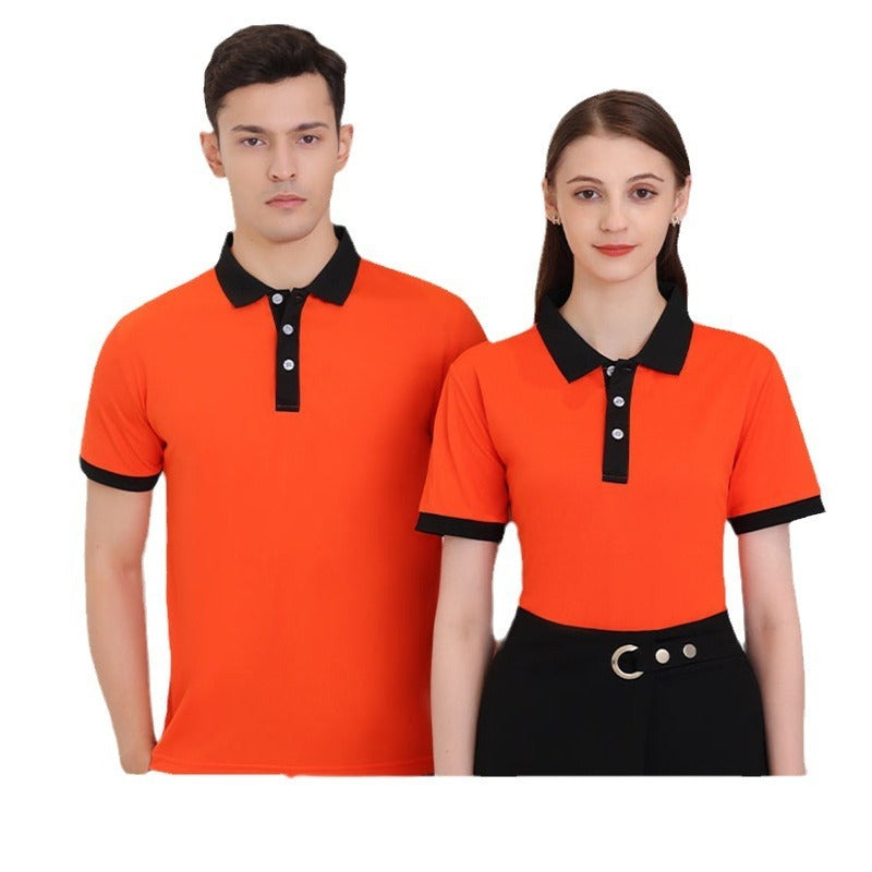 Men's And Women's Business Work Clothes Lapel T-shirt
